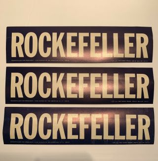 Hard To Find Rare 1960’s Rockerfeller President Election Bumper Stickers