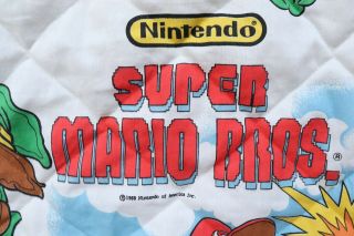 Vintage Nintendo 1988 Blanket Comforter Mario Bros Zelda NES Video Games 2