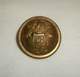 Vintage Michigan State Seal Uniform Button Goddard & Bro Civil War