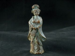 Wonderful Antique Chinese Brass Hand Made Woman Statue Q134