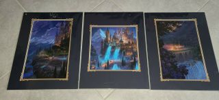Disney Parks Late Arrival Midnight Cinderella Castle Carriage Print Nadeau Set 3