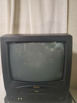 Vintage Philips 13 " Tv Vcr Retro Gaming Crt Television