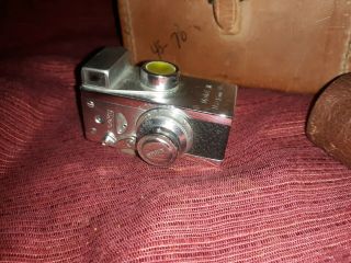 Vintage Steky Mod.  Iii Miniature Spy Camera,  Japan,  2 Lenses,  Case 16 Mm