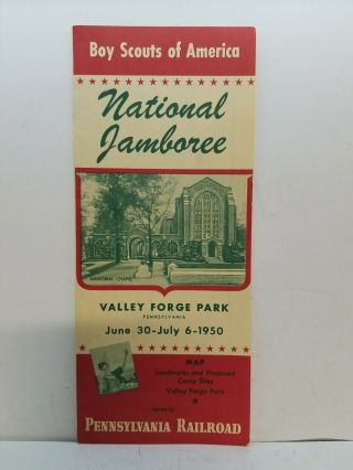 1950 2nd National Jamboree Map Bsa Boy Scouts America Pennsylvania Railroad