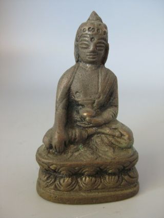 Fine Old Chinese Tibetan Sitting Buddha Cast Bronze Brass Statue Sculpture Tibet