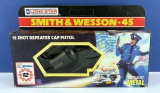 Vintage Lone Star Smith & Wesson 45 Acp Revolver Toy Cap Gun (boxed