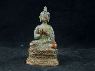 Good Quality Antique Tibetan Brass Hand Made Amitabha Buddha Statue J122
