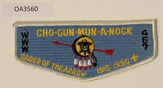 Boy Scout Oa 467 Cho - Gun - Mun - A - Nock Lodge 1990 Flap