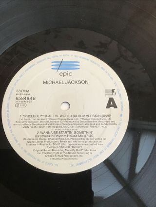Michael Jackson 12 “ vinyl,  Heal The World Epic 3
