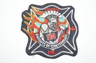 Canadian Fire Department Station Patch 114 Knights Of Canterbury Toronto
