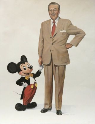 Rare Limited Edition Charles Boyer Walt Disney With Mickey Mouse 1981 Lithograph