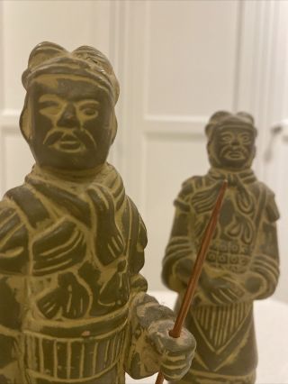 Vintage Chinese Sculptures Terracotta Warriors X2 3