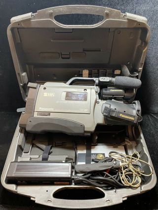 1994 Vintage Panasonic Ag - 455mp Analogue Video Camera Vhs Camcorder W/ Hard Case
