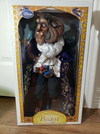 Disney Store Limited Edition Beast Doll Beauty And The Beast 17 " Le