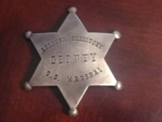 Arizona Territory - Deputy - U.  S.  Marshall Badge - Pre - Owned