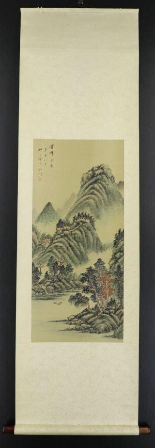 Chinese Hanging Scroll Art Painting Sansui Landscape Asian Antique E4185