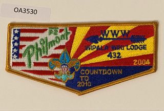 Boy Scout Oa 432 Wipala Wiki Lodge Countdown 2010 Philmont Flap