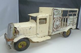 Vtg 1930s Metalcraft Heinz Pressed Steel Toy Delivery 12 " Truck - Rice Flakes