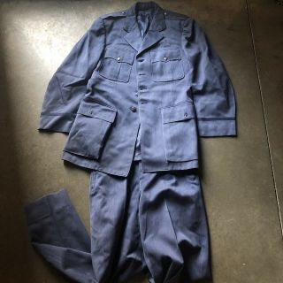 Mens Vintage 50s Usaf Air Force Korea War Navy Blue Full Suit Jacket Pants Sz Xl