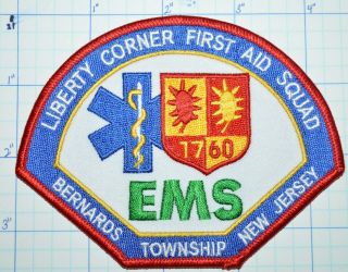 Jersey,  Liberty Corner First Aid Squad Ems Medical Emergency Bernards Patch