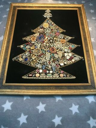 Awesome Vintage One Of A Kind Costume Jewlery Christmas Tree Picture