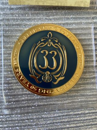 Disney Disneyland Club 33 Challenge Gold Coin 50th Anniversary Members Only