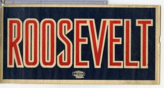 Franklin Roosevelt Fdr Political Campaign Decal Window Sign - Rc267