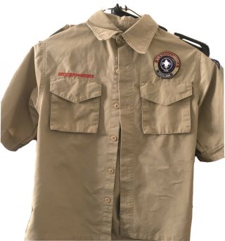 Official Boy Scouts Of America Uniform Shirt Youth Medium,  Patches