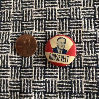 Vintage Fdr Franklin Roosevelt Pin Pinback Button