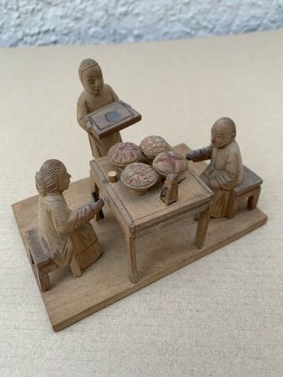 Vintage China Japan Toy Sculpture Figurine Wood Carving (1)