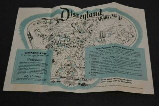 1955 Welcome To Disneyland First Brochure And Map To Walt Disney 