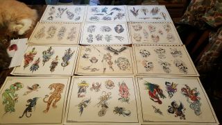 Vintage Spaulding And Rogers Tattoo Flash 83 Sheets.  1980 