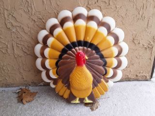 Vtg Thanksgiving Turkey Blow Mold Don Featherstone Union Products Lights Up Usa