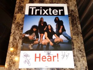 Trixter Rare Band Signed Vintage Promo Poster Pete Loran Steve Gus P.  J