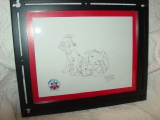 Disney 101 Dalmations Playful Pups Framed Sketch/drawing/art By Jason Zucker