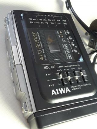 Vintage Rare Aiwa Hs - J700 Stereo Cassette Recorder Walkman.