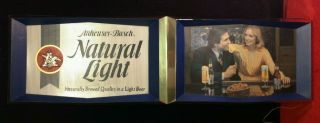 Rare Large Vintage Anheuser Busch Natural Light Beer Bar Pub Tavern Light Sign