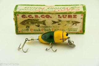 Vintage Creek Chub Midget Beetle Minnow Antique Fishing Lure In Correct Box Rs7
