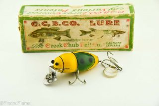 Vintage Creek Chub Midget Beetle Minnow Antique Fishing Lure in Correct Box RS7 2