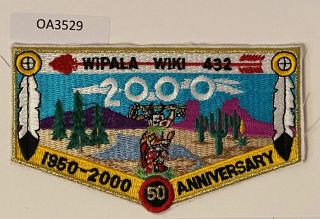 Boy Scout Oa 432 Wipala Wiki Lodge 50th Anniversary Flap