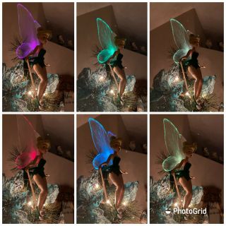 Disney Tinker Bell Fairy Tree Topper Multicolor Fiber Optic Christmas Holiday 3