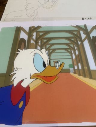 Walt Disney Scrooge Mcduck Production Cel Drawing Animation Art