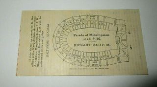 1938 United States Naval Academy Navy vs Notre Dame Football Game Ticket 2