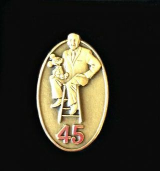 Disney Pin 10150: Cast Member Service Award Pin - 45 Years (walt And Mickey) Pin