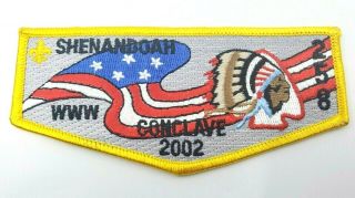 Order Of The Arrow / Oa / Bsa Shenandoah Lodge 258 Conclave 2002 Flap / Patch
