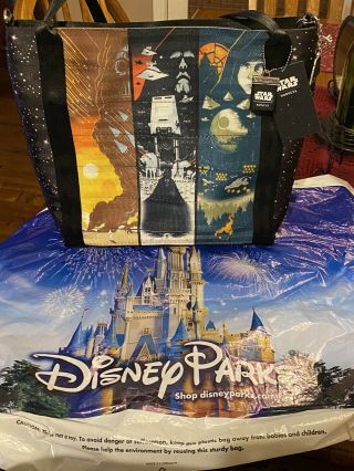 Harveys Seatbelt Disney Star Wars Trilogy Poster Tote Bag Shoulder Purse Nwt