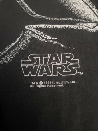 Vintage 1995 Star Wars Darth Vader Shirt Sz XL Made In USA Single Stitch,  Rare 2