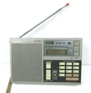 Vintage Sony Icf - 2002 Fm/lw/mw/sw/ Pll Synthesized Receiver