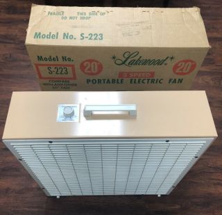Vintage Metal Box Fan Lakewood 3 Speed 20  Great Model S - 223
