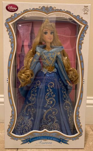 Disney Limited Edition 17 " Blue Dress Princess Aurora Sleeping Beaty Doll Le4000